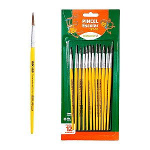 Pincel Redondo Escolar P/ Pinturas Com 12Un 121-10