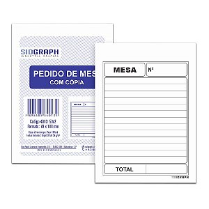 Bloco Pedido de Mesa Com Copia 50x2