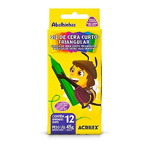 Giz de cera 12 unidades 95g - Acrilex