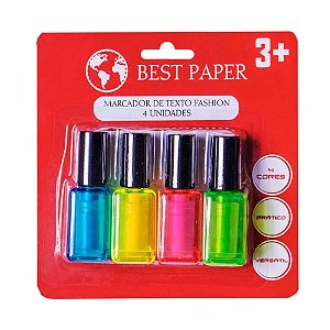 Canetas Marca Texto Cores Escolar 4Un - Best Paper