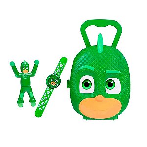 Brinquedo Kit Maleta Pj Masks Ação Lagartixo Verde