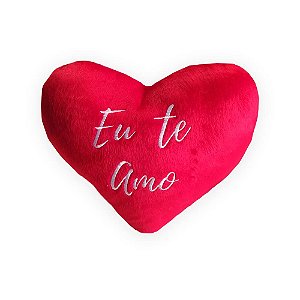 Coração de Pelúcia Eu te amo 27x29cm Vermelho