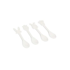 Colheres Páscoa Personalizadas Branco C/12Un - Reforçada