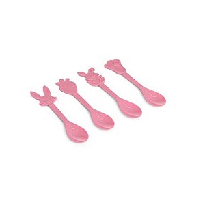 Colheres Páscoa Personalizadas Rosa C/12Un - Reforçada