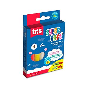 Massinha De Modelar Supersoft 90G Conjunto 6 Cores - Tris