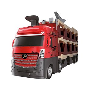 Caminhão Cegonha C/ 6 Carrinhos Fricção Dobrável - Zoop Toys