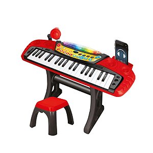 Brinquedo Teclado Musical C/ Luzes Sons e Microfone - Zoop Toys