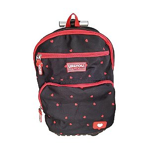 Mochila de Rodinhas 360º Hearts Preta UP4YOU - Luxcel