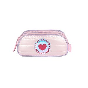 Estojo Escolar 2 Divisórias Rosa Up4You - Luxcel