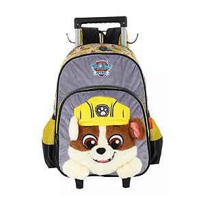 Mochila de Rodinhas Patrulha Canina Rubble Amarelo - Luxcel
