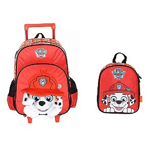 Kit Mochila de Rodinhas + Lancheira Marshall - Luxcel