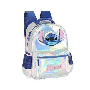 Mochila de Costas Escolar Stitch Prata - Luxcel