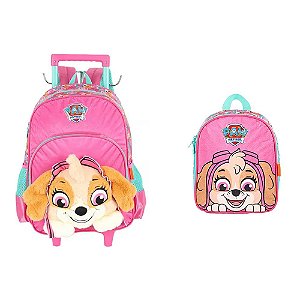 Kit Mochila Rodinhas + Lancheira Skye - Luxcel