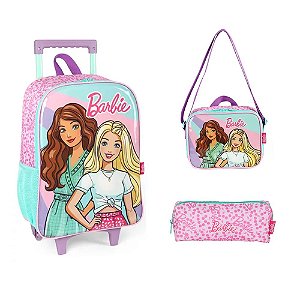 Kit Mochila de Rodinhas + Lancheira + Estojo Fashion Barbie