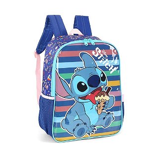 Mochila de Costas Escolar Stitch Azul e Rosa - Luxcel