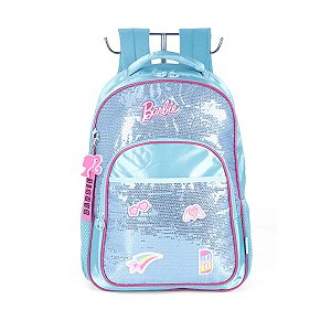 Mochila de Costas Paetê Barbie Azul - LUXCEL
