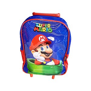 Mochila de Rodinhas Pequena Super Mario Azul - Luxcel