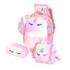 KIT Mochila de Rodinhas Unicórnio + Lancheira e Estojo Rosa