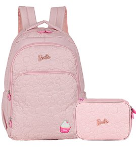 Mochila e Estojo Escolar Rose Barbie Originals