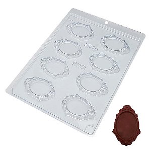 5 Forma de Acetato Camafeu liso Chocolate 8 Cavidades - BWB