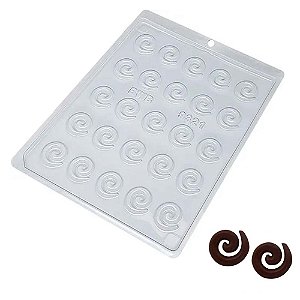 5Un Forma de Acetato Arabesco Circular de Chocolate 25Cav