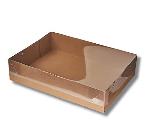 Caixa Tampa Transparente 15 Doces Kraft C1096 Ideia c/10 un
