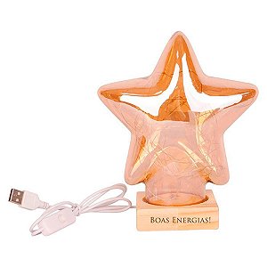CÚPULA ILUMINADORA USB ESTRELA BRANCO QUENTE - ZEIN