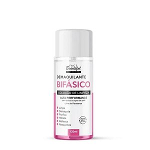 DEMAQUILANTE BIFÁSICO 120ml SOLUÇÃO LIMPEZA - FACE BEAUTIFUL