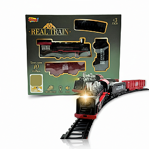BRINQUEDO TREM RETRÔ COM ACESSÓRIOS SOM E LUZ - ZOOP TOYS