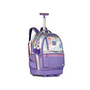 MOCHILA CARRINHO HOLOGRÁFICA C/ POMPOM - REBECCA BONBON