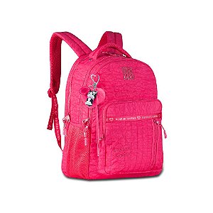 MOCHILA DE COSTAS ESCOLAR ROSA C/ CHAVEIROS - REBECCA BONBON