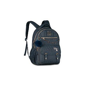 MOCHILA COSTAS DENIM VINTAGEM C/ CHARMS - REBECCA BONBON
