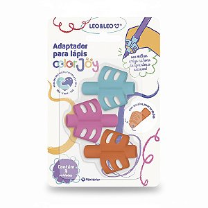 ADAPTADOR DE LÁPIS INFANTIL P/ PEGADA 3 CORES - LEO&LEO