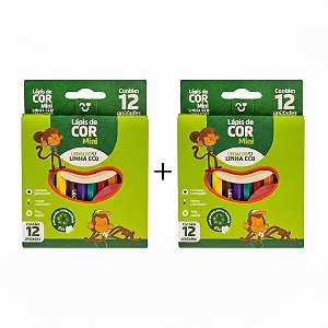 KIT 2 CX DE LÁPIS DE COR MINI ECO FLEX 12 CORES - LEO&LEO