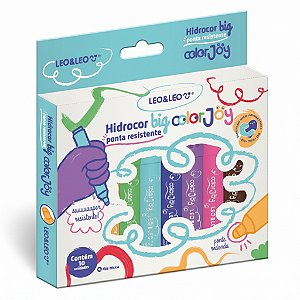 CANETA HIDROCOR BIG PONTA RESISTENTE 10 CORES - LEO&LEO