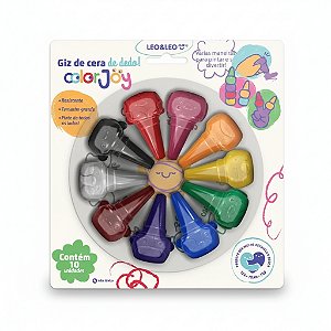 GIZ DE CERA ENCAIXA NO DEDO 10 CORES - LEO&LEO