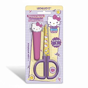 TESOURA HELLO KITTY ESCOLAR ESTAMPADA C/ CAPA - LEOELEO
