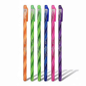 KIT 5 CANETAS ESFEROGRÁFICAS PERFUMADA WOW FUN - JOCAR OFFICE