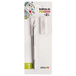 ESTILETE BISTURI DE PRECISÃO C/ 2 LAMINAS EXTRAS - LEOARTE