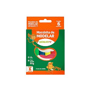 MASSA DE MODELAR BASE DE AMIDO '90G 6 CORES - LEO&LEO