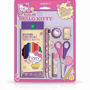 KIT ESCOLAR COMPLETO C/ 12 CORES HELLO KITTY - LEO&LEO