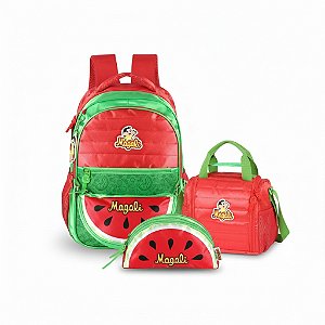 KIT ESCOLAR MOCHILA LANCHEIRA ESTOJO MAGALI - LUXCEL