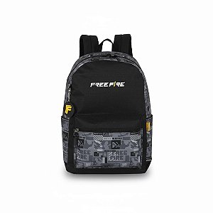 MOCHILA DE COSTAS PRETA FREE FIRE - LUXCEL