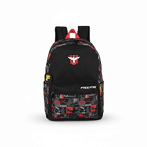 MOCHILA DE COSTAS VERMELHA FREE FIRE - LUXCEL