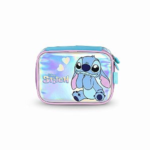 ESTOJO BOX METALIZADO STITCH AZUL - LUXCEL