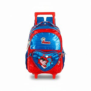 MOCHILA CARRINHO C/ BOLSINHA TURMA DA MÔNICA AZUL - LUXCEL