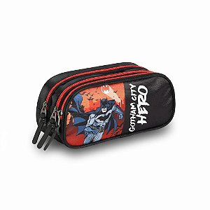 ESTOJO 3 DIVISÕES VERMELHO BATMAN - LUXCEL
