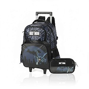 KIT COMPLETO PRETO BATMAN MOCHILA+ESTOJO BOX - LUXCEL