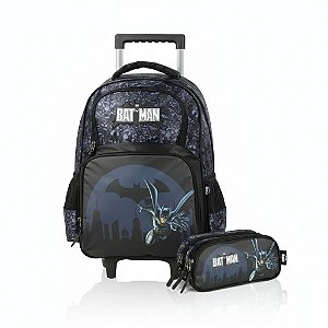 KIT ESCOLAR PRETO BATMAN MOCHILA+ESTOJO 3 DIV - LUXCEL