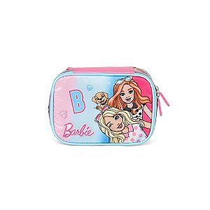 ESTOJO BOX ESCOLAR ROSA BARBIE E AMIGAS - LUXCEL